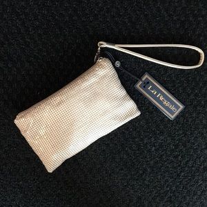 La Regale RL50043 Taupe Nude chain metal wristlet